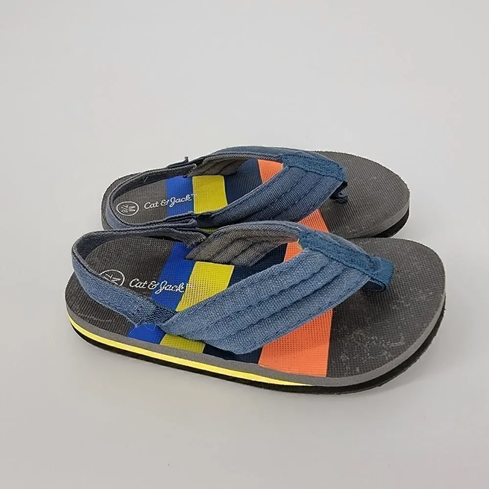 Cat and jack baby boys sandals flip flops blue 7